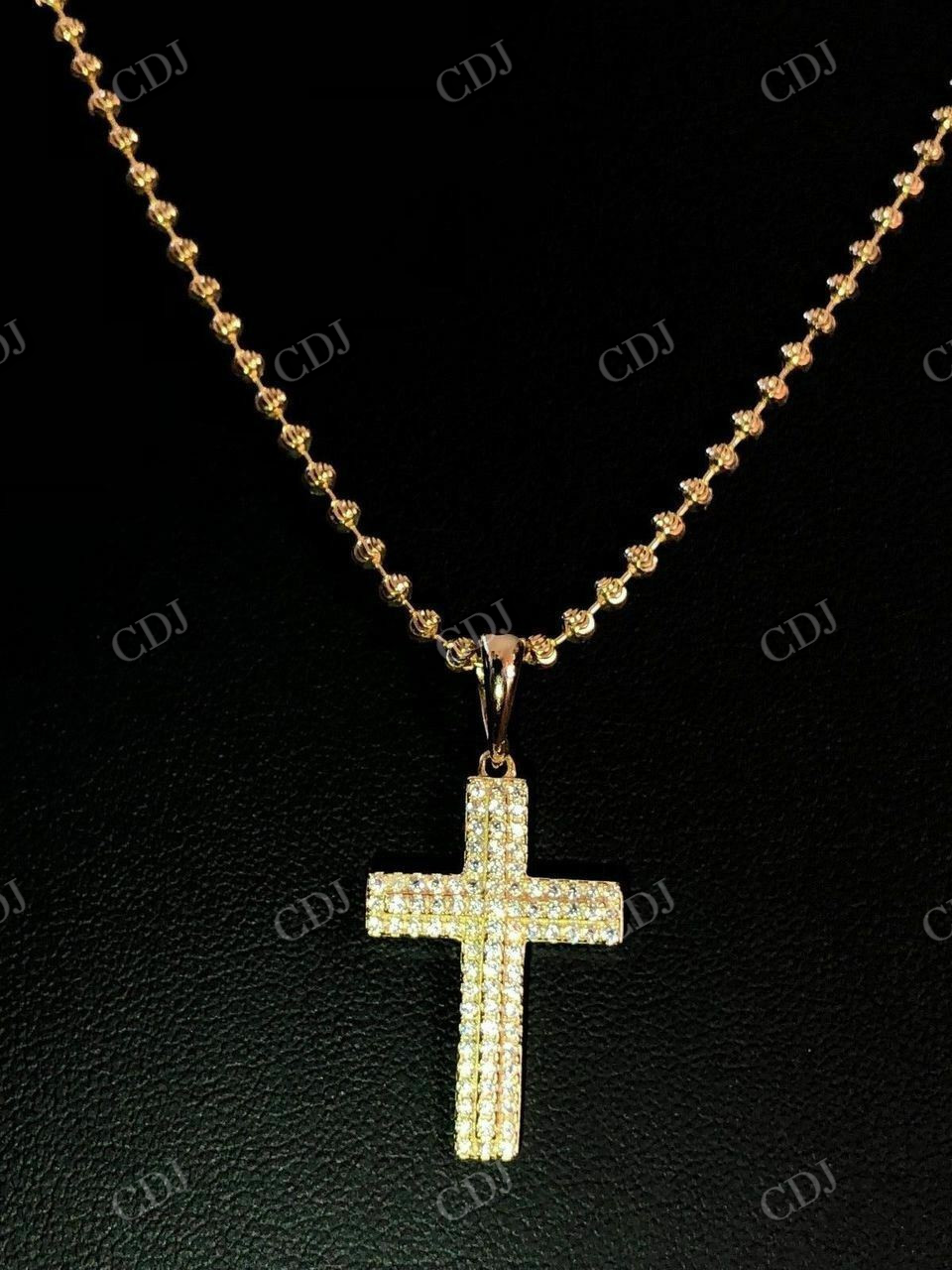 Men's Small Cross Diamonds Pendant  customdiamjewel   