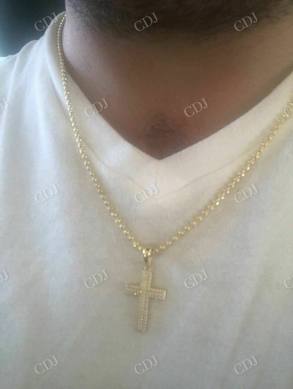 Men's Small Cross Diamonds Pendant  customdiamjewel   