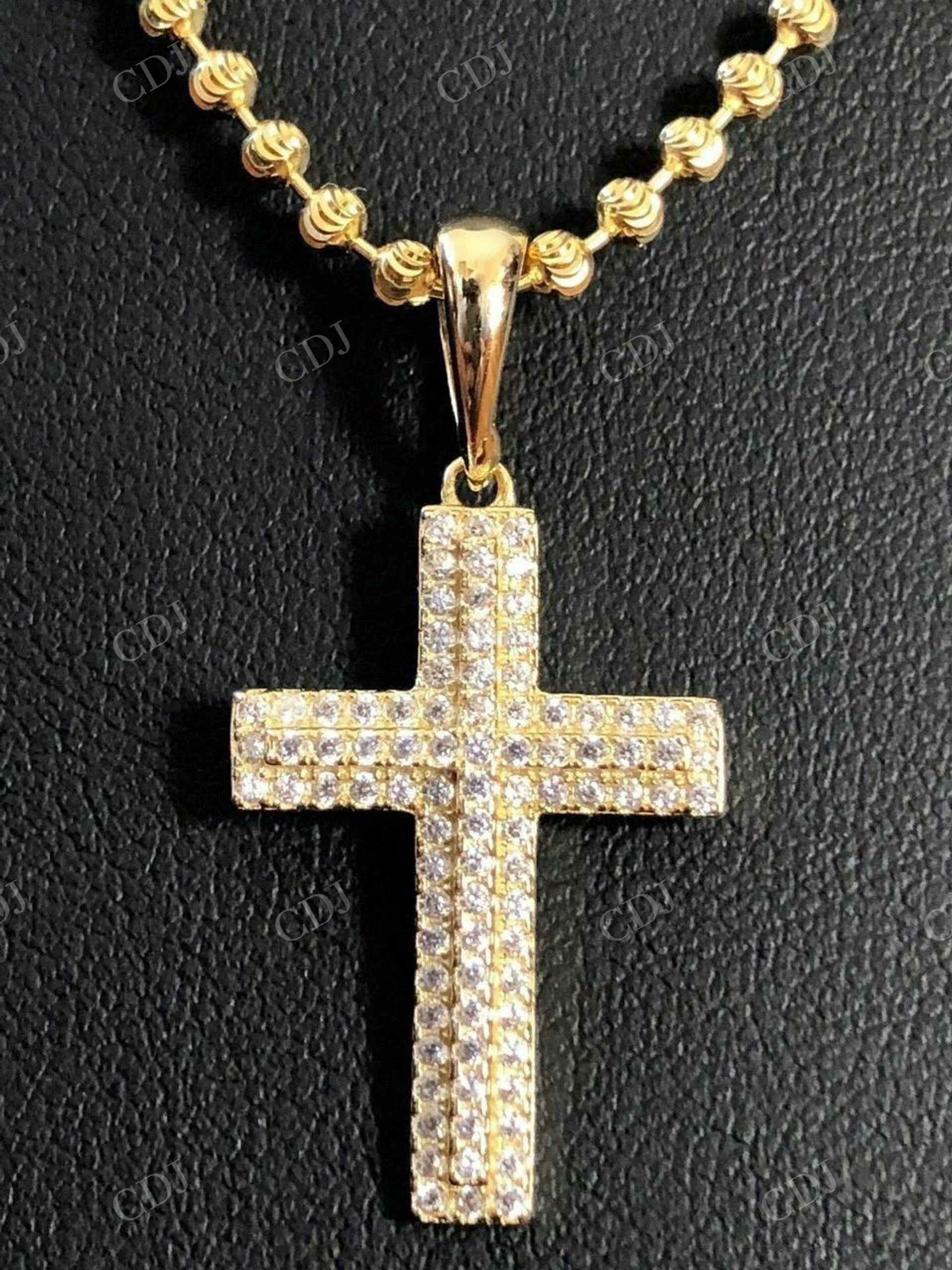 Men's Small Cross Diamonds Pendant  customdiamjewel   