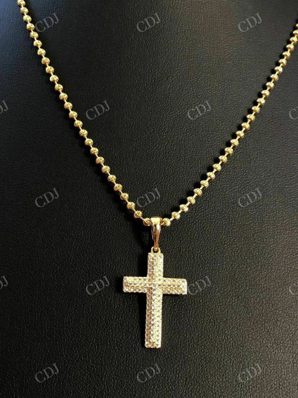 Men's Small Cross Diamonds Pendant  customdiamjewel   