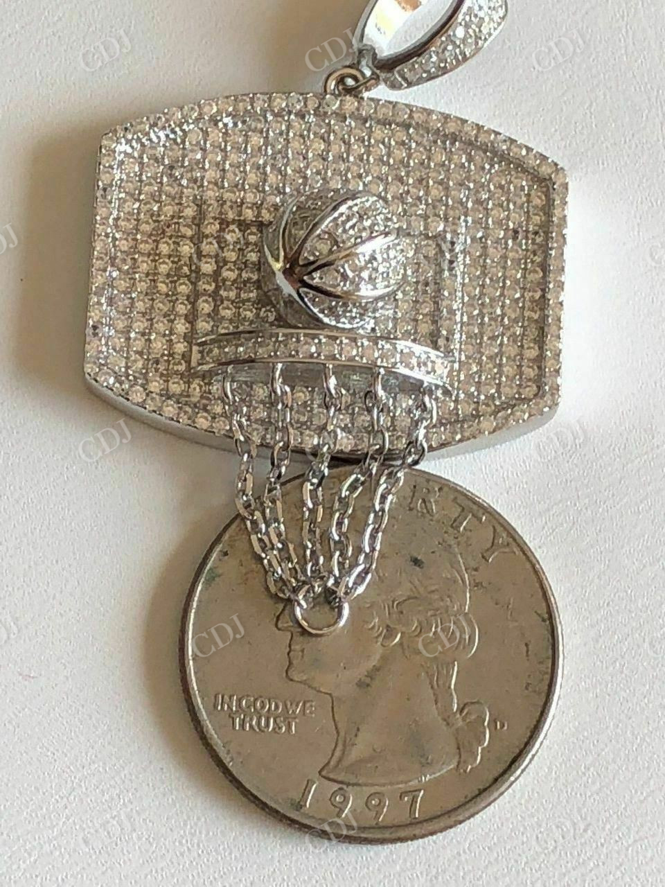 Basketball Hoop Diamond Pendant  customdiamjewel   