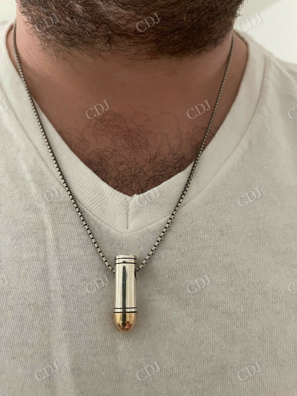 Men's Real Gold Bullet Pendant  customdiamjewel   