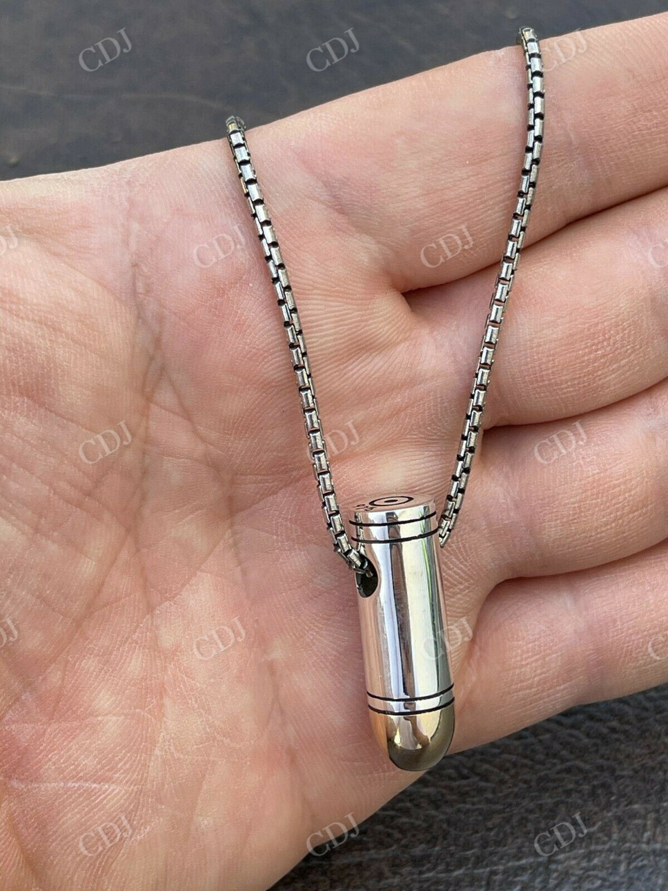 Men's Real Gold Bullet Pendant  customdiamjewel   