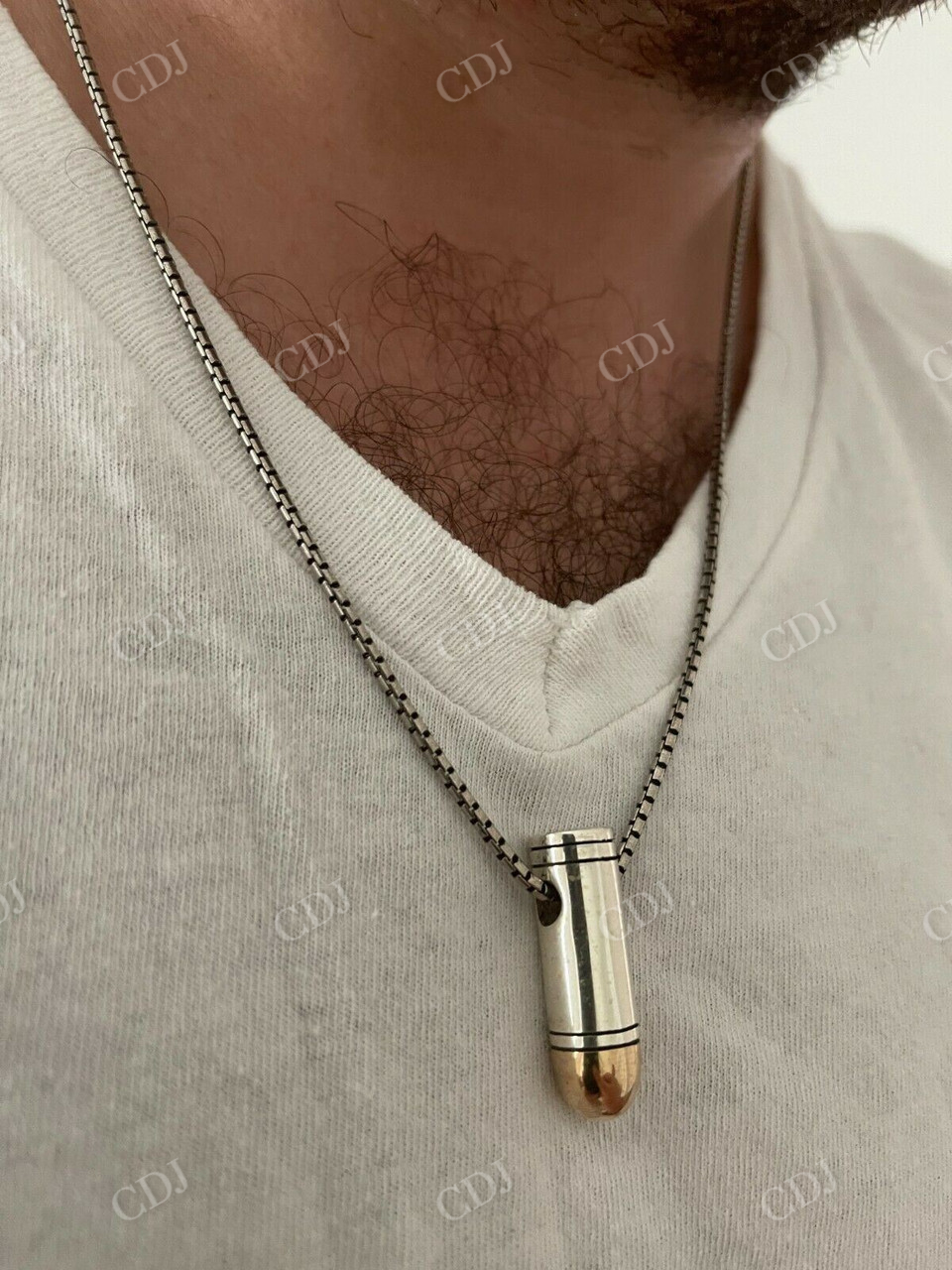 Men's Real Gold Bullet Pendant  customdiamjewel   