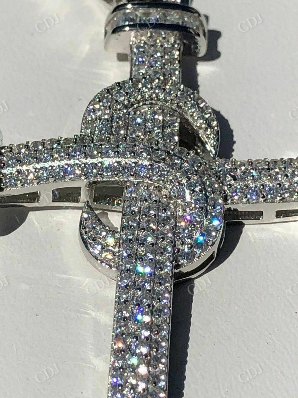 Real Iced Diamond Nail Cross Pendant  customdiamjewel   