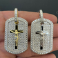 Iced Jesus & Cross Dog Tag Pendant  customdiamjewel   