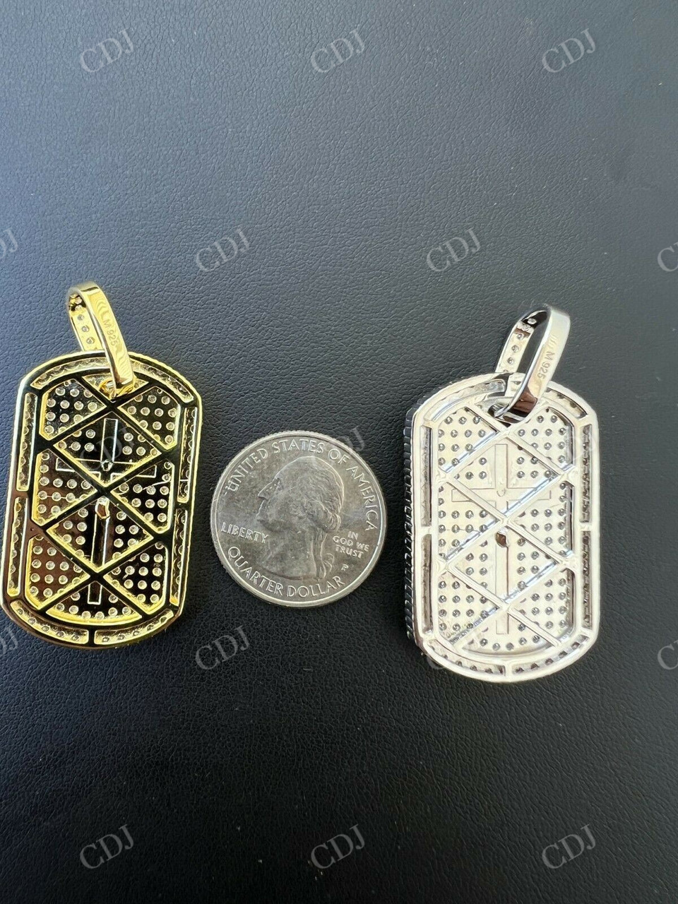 Iced Jesus & Cross Dog Tag Pendant  customdiamjewel   