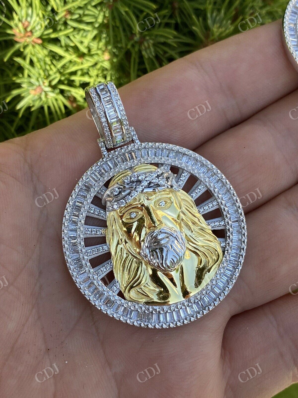 Jesus Piece Necklace Pendant  customdiamjewel   