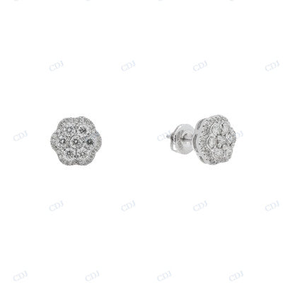 VVS Moissanite Floral Design Stylish Hip Hop Earrings hip hop jewelry CustomDiamJewel