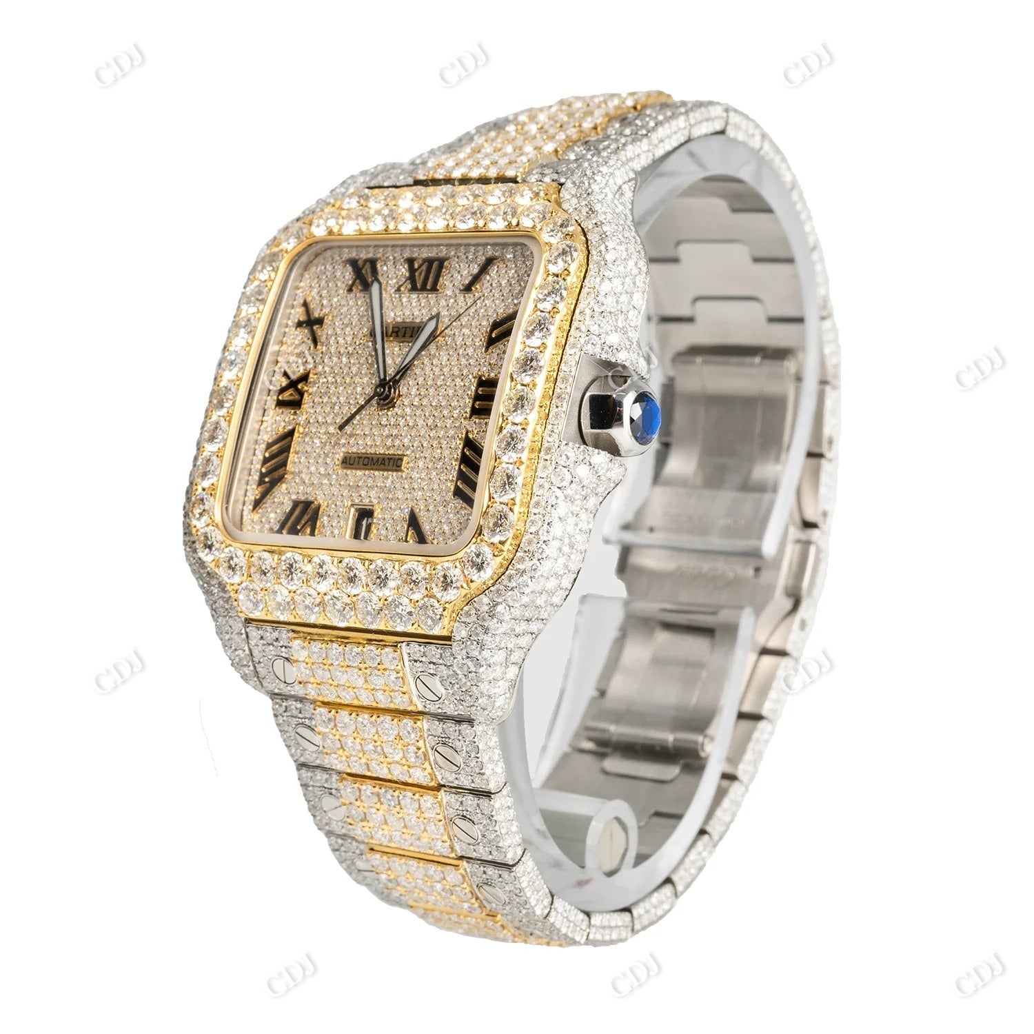 Cartier Iced Out Customize Diamond Watch  customdiamjewel   