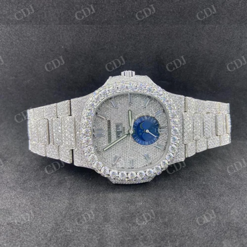 Moissanite Diamond Watch Iced Out Quartz Watches For Men Stainless Steel Watch 2023 Exquisite Watch  customdiamjewel   