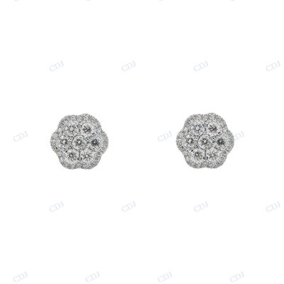 VVS Moissanite Floral Design Stylish Hip Hop Earrings hip hop jewelry CustomDiamJewel