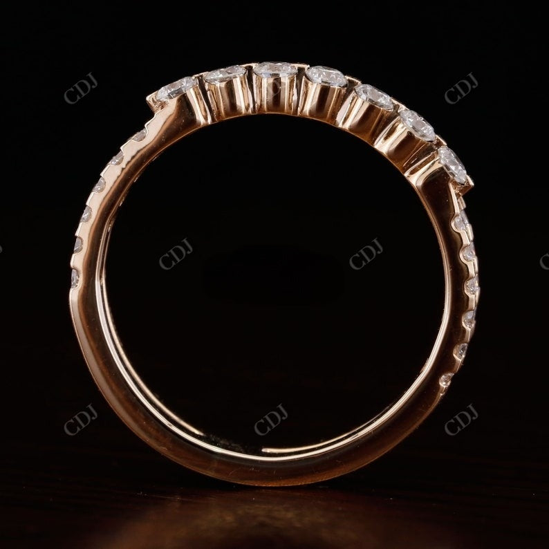 Rose gold  Round Cut Diamond Double Band Women  customdiamjewel   