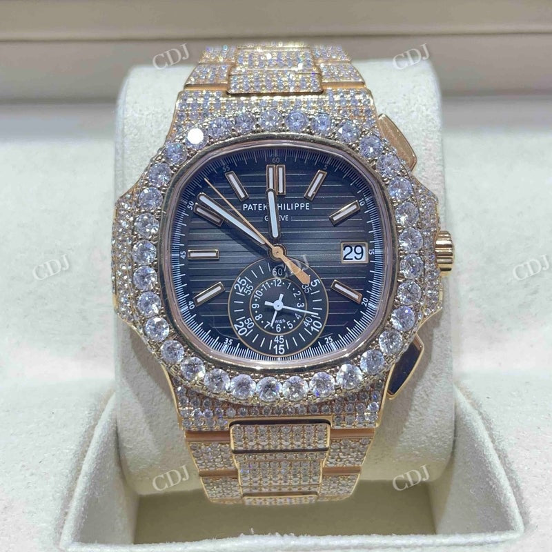 41mm Patek Philippe Bust Down Moissanite Watch – customdiamjewel