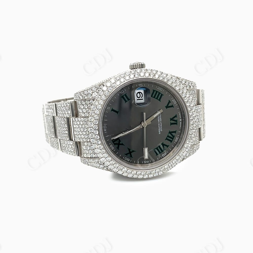 Rolex Datejust Black Dial Diamond Watch  customdiamjewel   