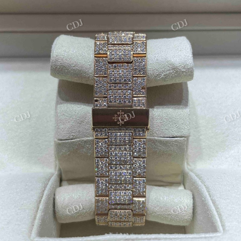 41mm Patek Philippe Bust Down Moissanite Watch  customdiamjewel   