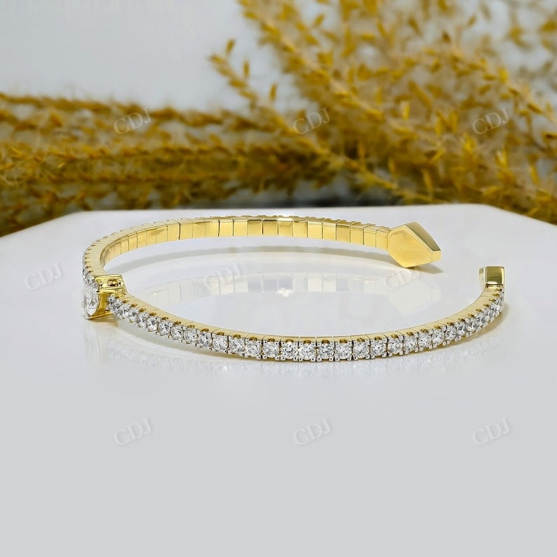 2.49CTW Marquise Center Flexible Cuff Natural Diamond Bracelet  customdiamjewel   