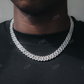 2Row Silver Diamond Cuban Chain Hip Hop Men  customdiamjewel   