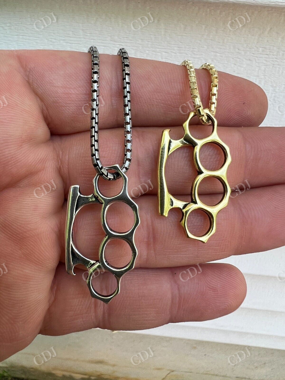 Brass Knuckle Oxidized Pendant  customdiamjewel   