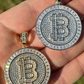 Iced BITCOIN Big Hip Hop Pendant  customdiamjewel   