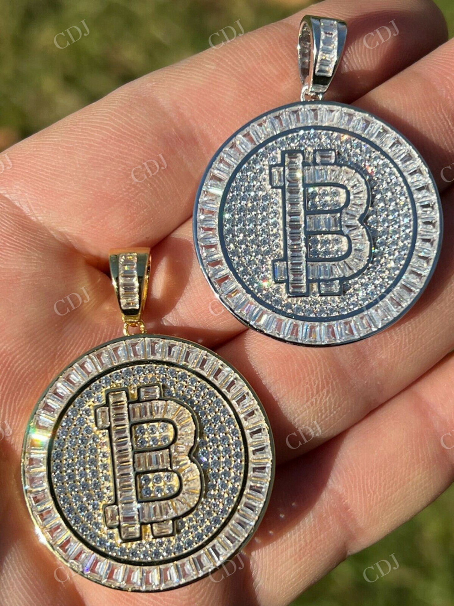 Iced BITCOIN Big Hip Hop Pendant  customdiamjewel   