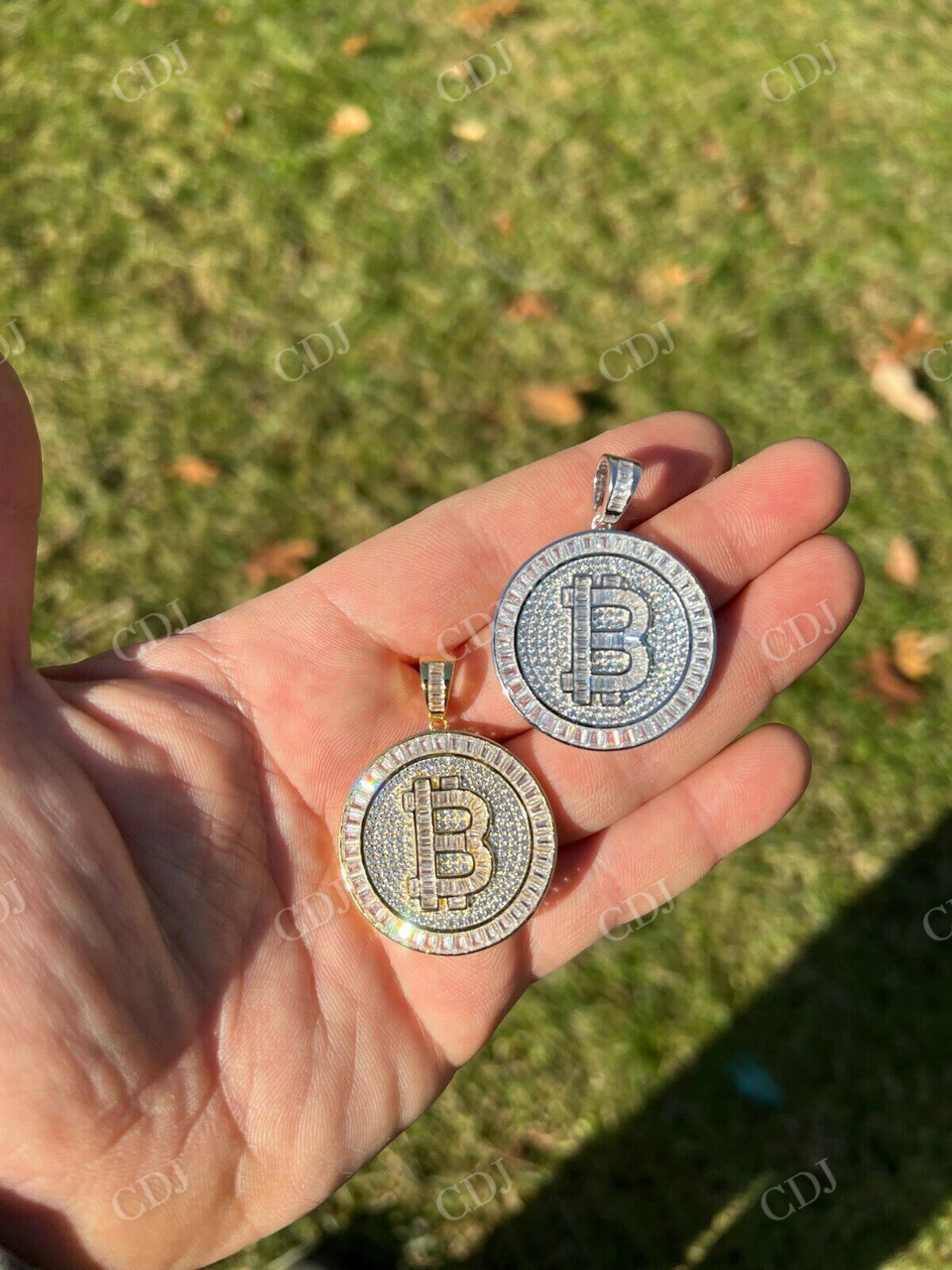 Iced BITCOIN Big Hip Hop Pendant  customdiamjewel   