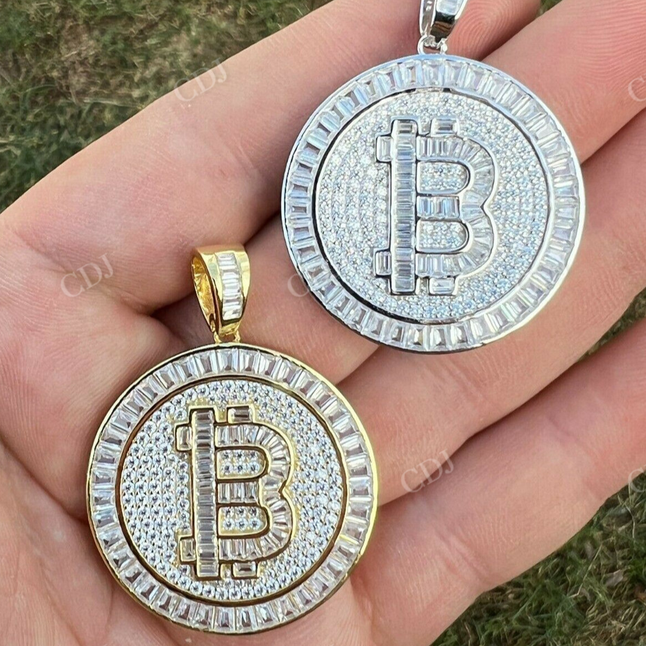 Iced BITCOIN Big Hip Hop Pendant  customdiamjewel   