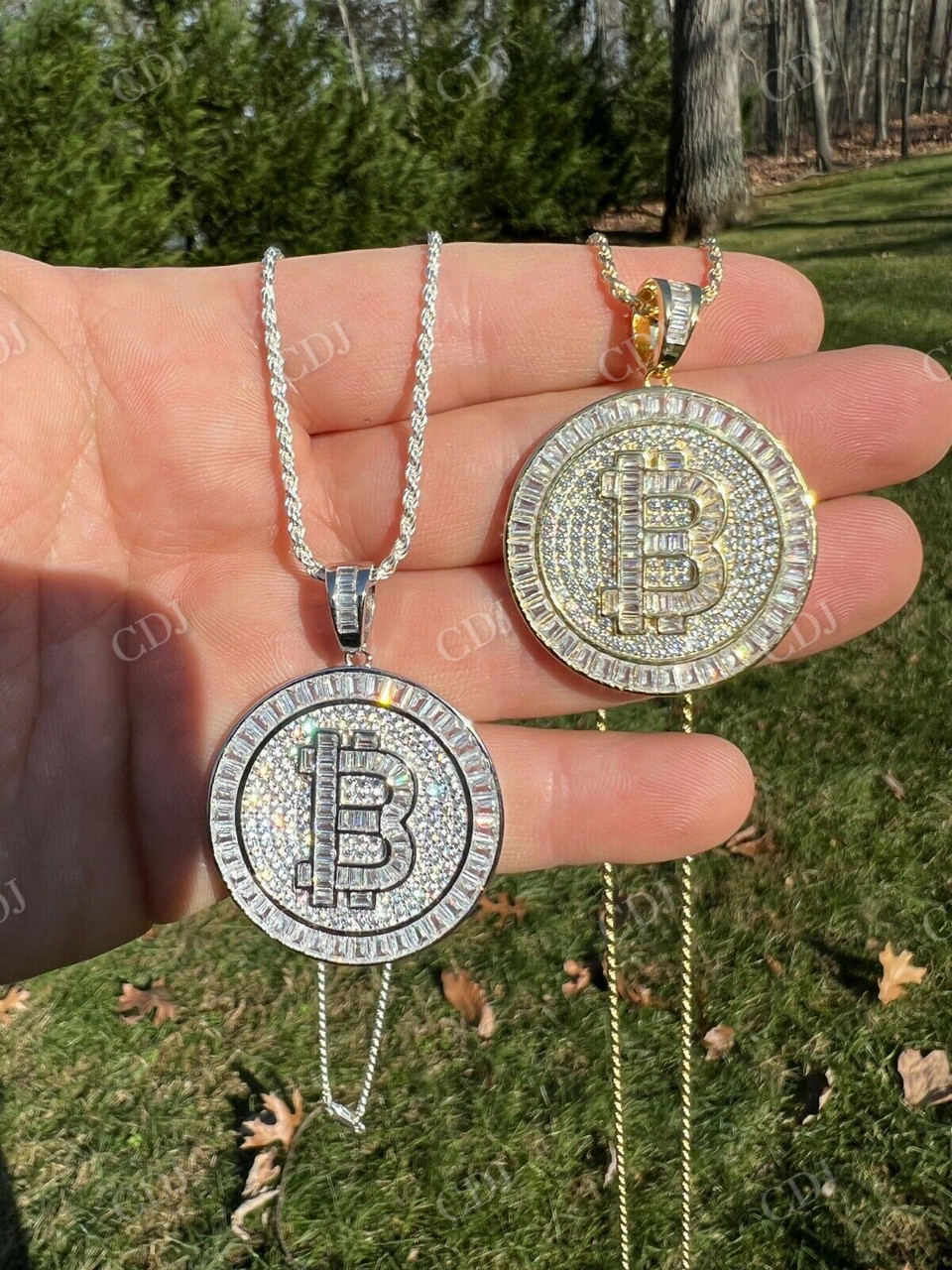 Iced BITCOIN Big Hip Hop Pendant  customdiamjewel   