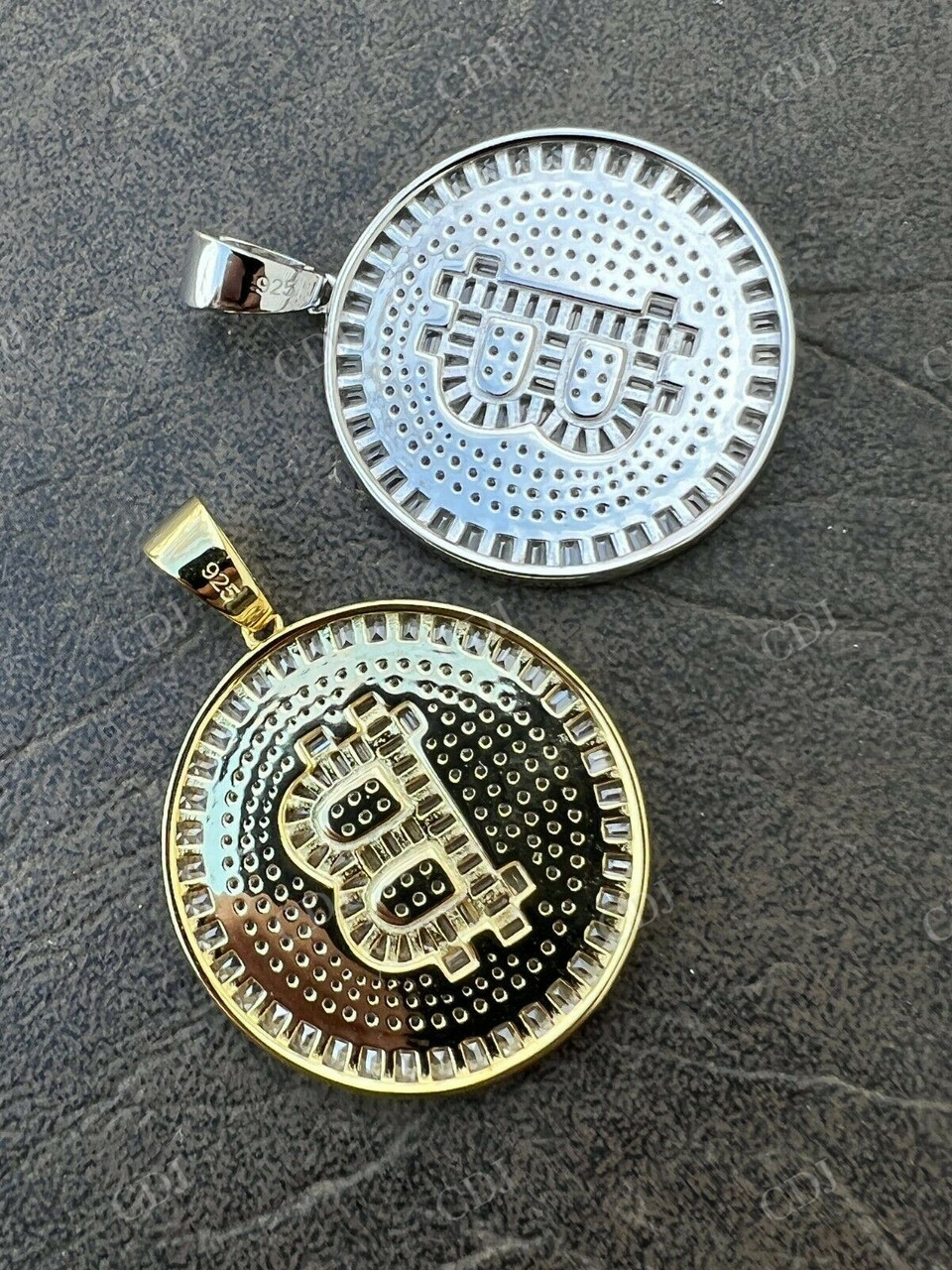 Iced BITCOIN Big Hip Hop Pendant  customdiamjewel   