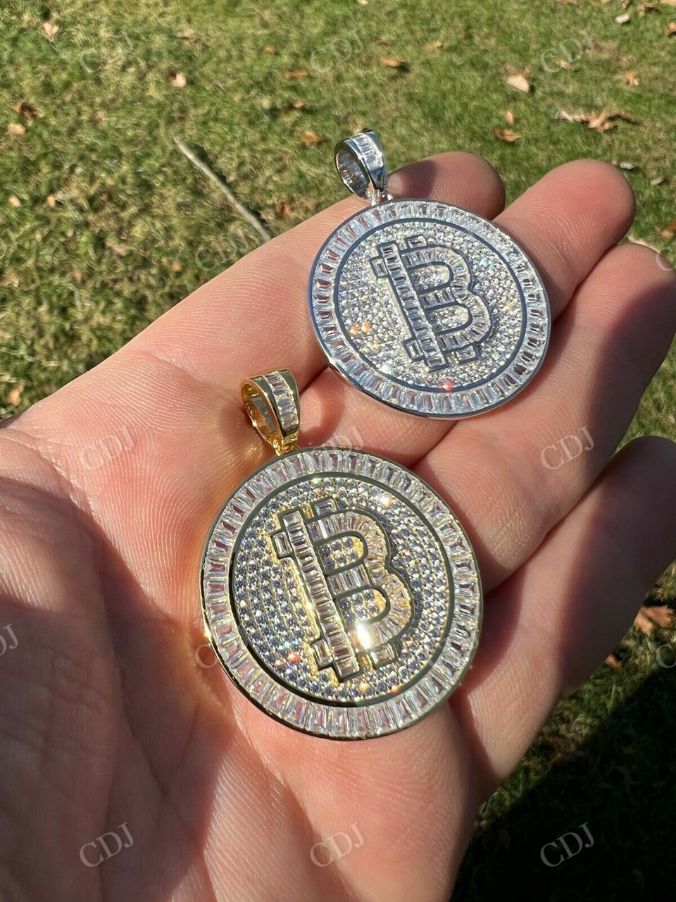 Iced BITCOIN Big Hip Hop Pendant  customdiamjewel   