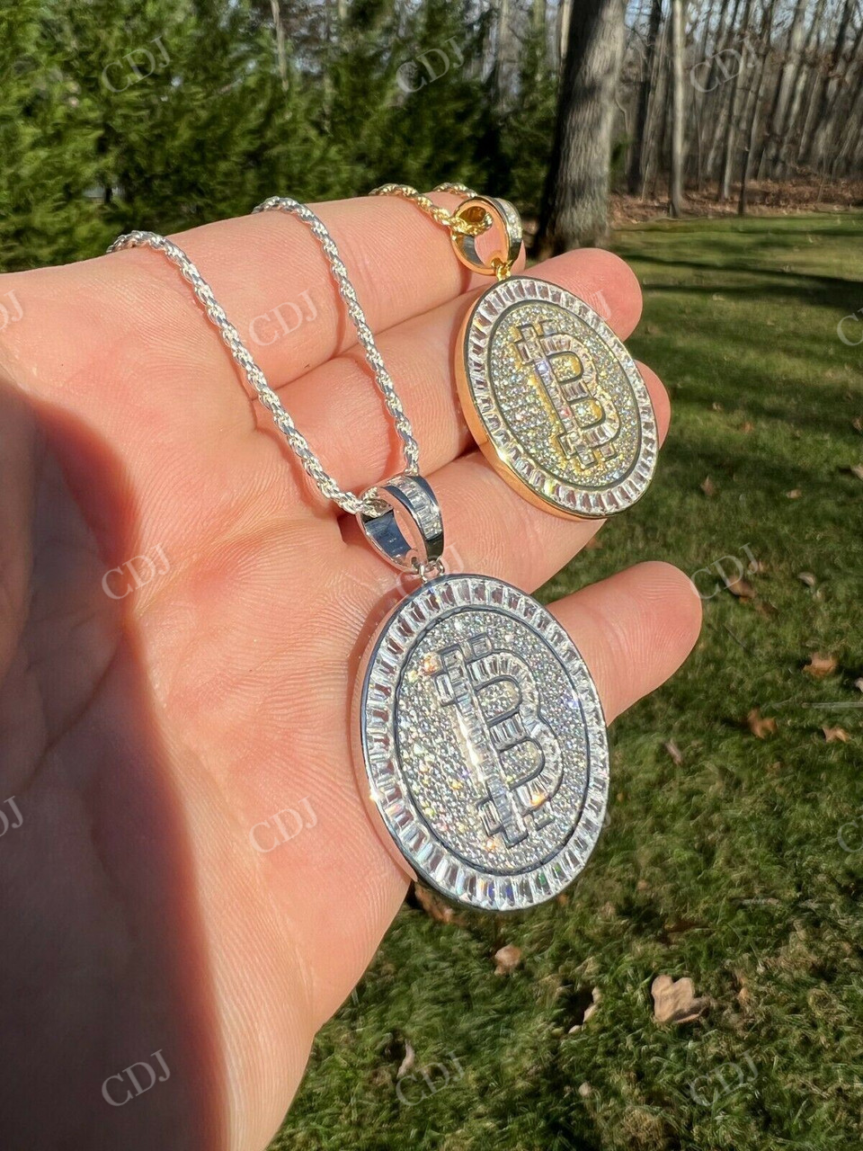 Iced BITCOIN Big Hip Hop Pendant  customdiamjewel   