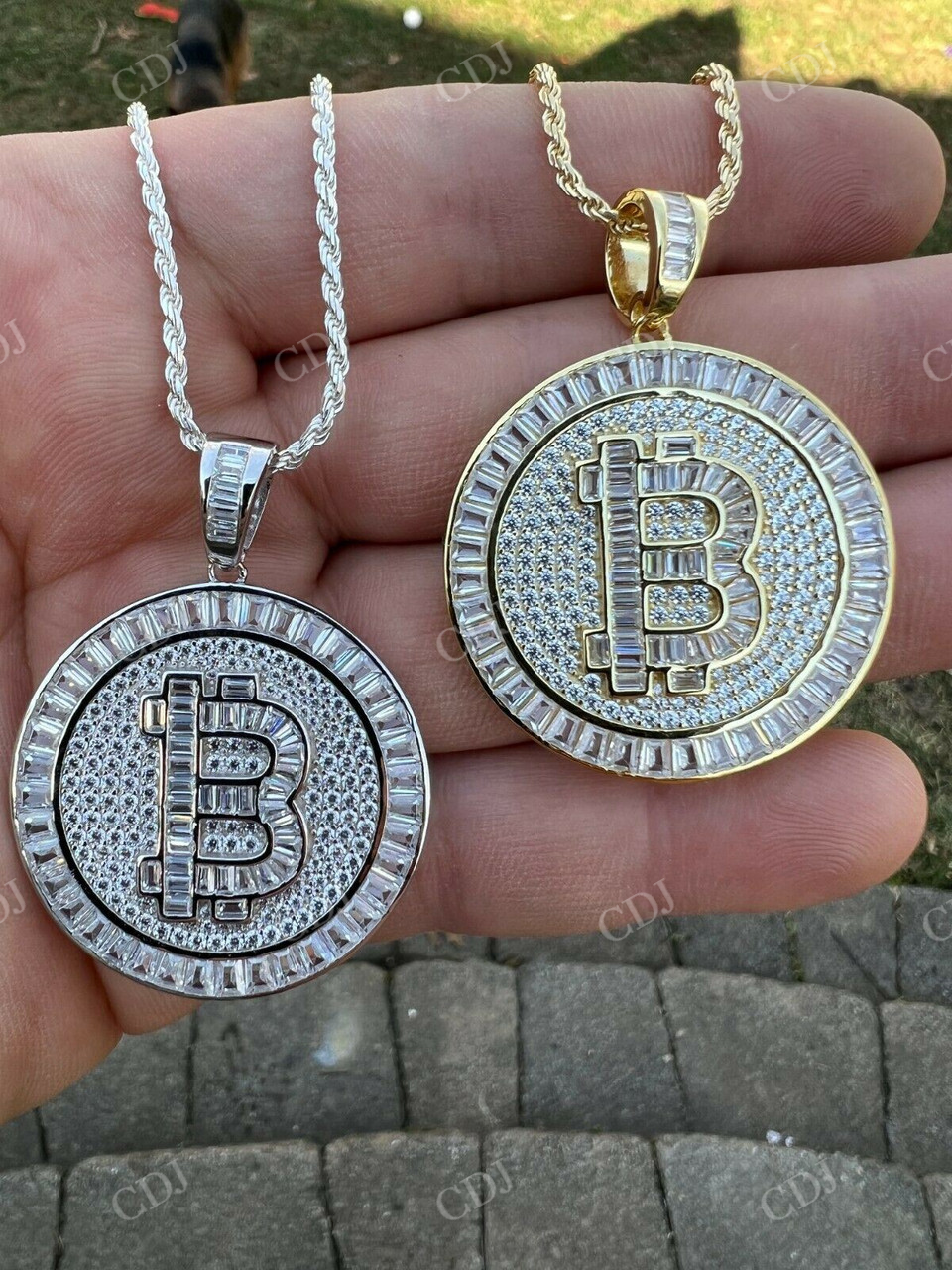 Iced BITCOIN Big Hip Hop Pendant  customdiamjewel   