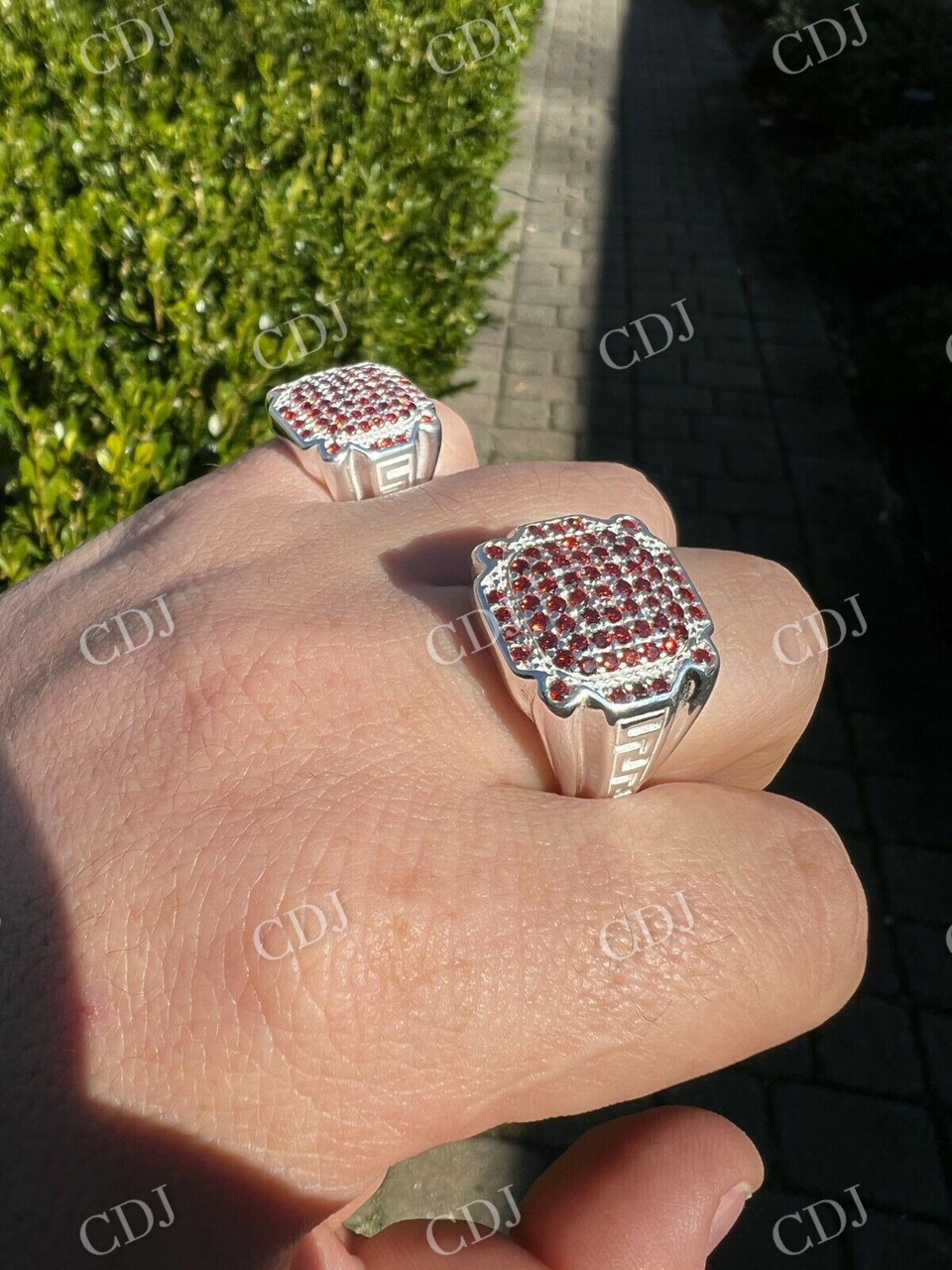 Red Ruby HipHop Ring For Men's  customdiamjewel   