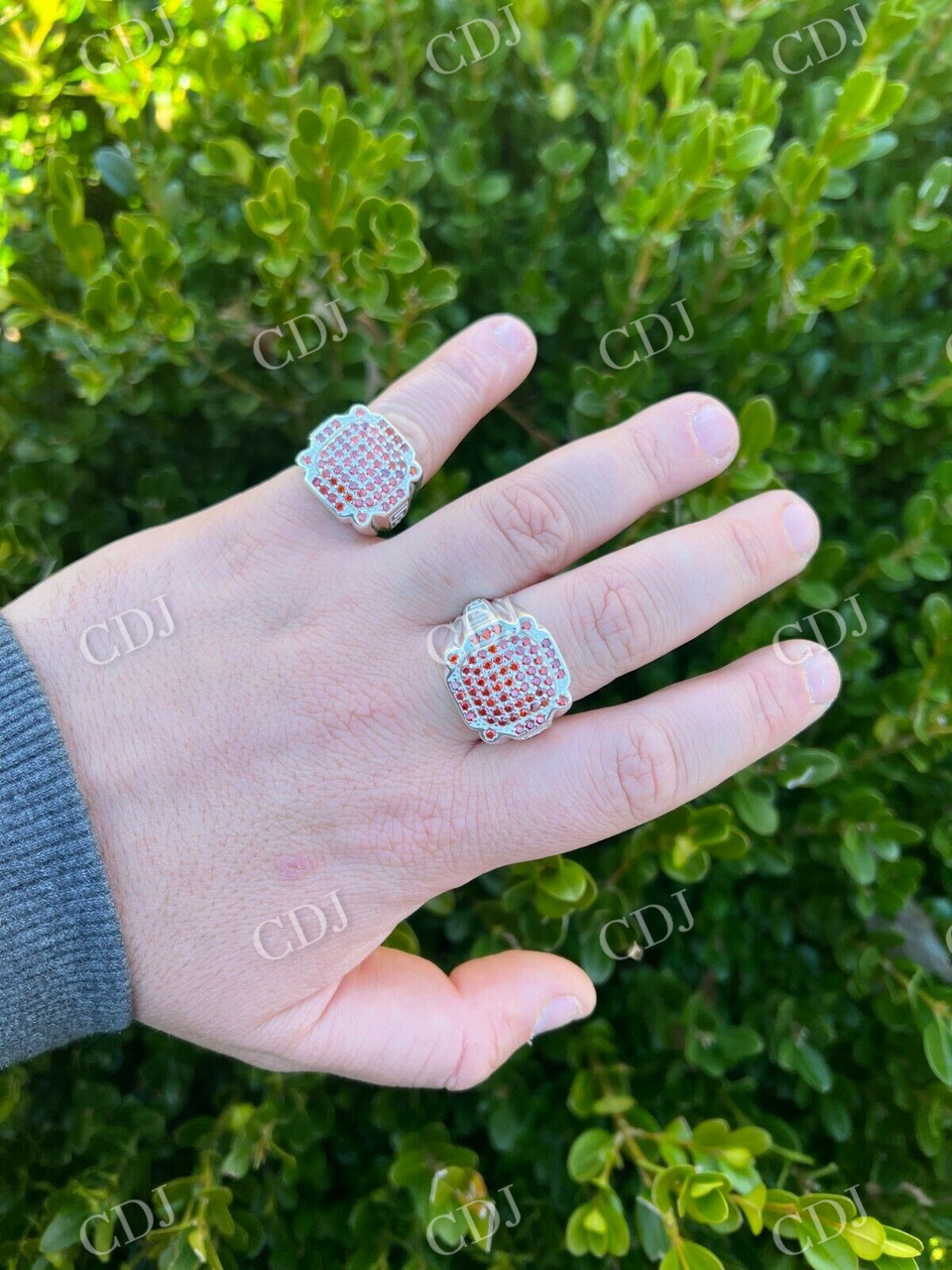 Red Ruby HipHop Ring For Men's  customdiamjewel   