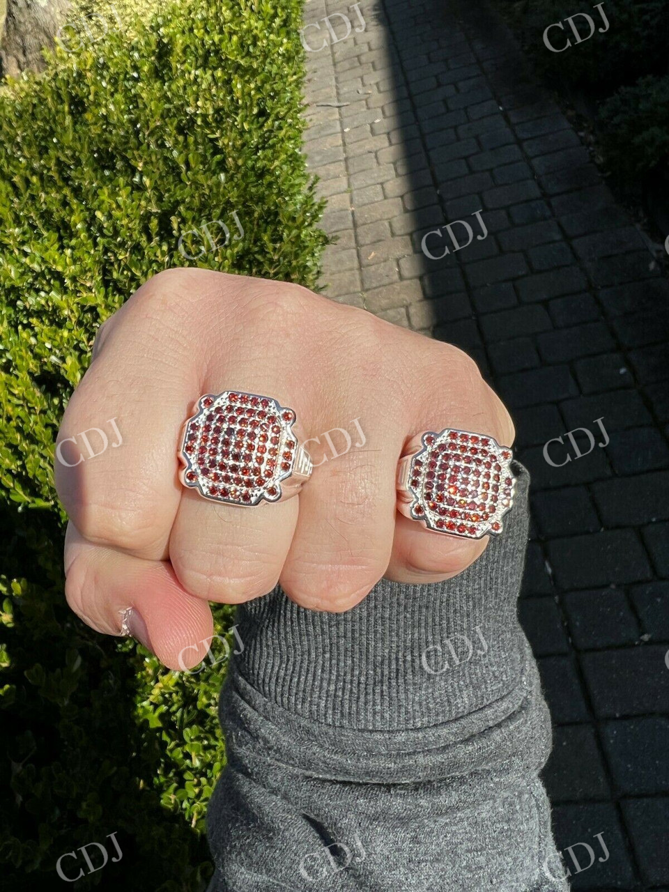 Red Ruby HipHop Ring For Men's  customdiamjewel   