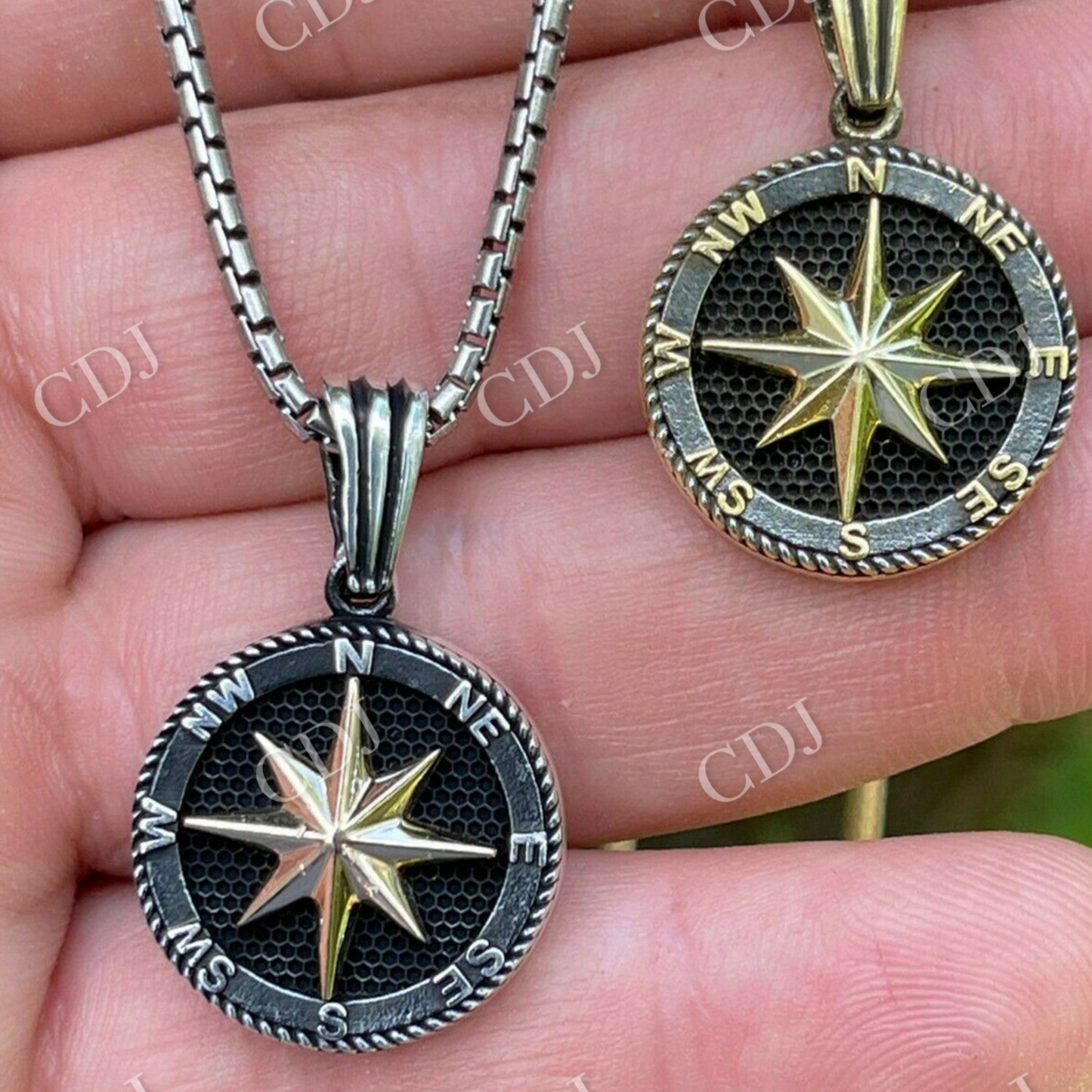 Hip Hop Navigation Star Compass Pendant  customdiamjewel   