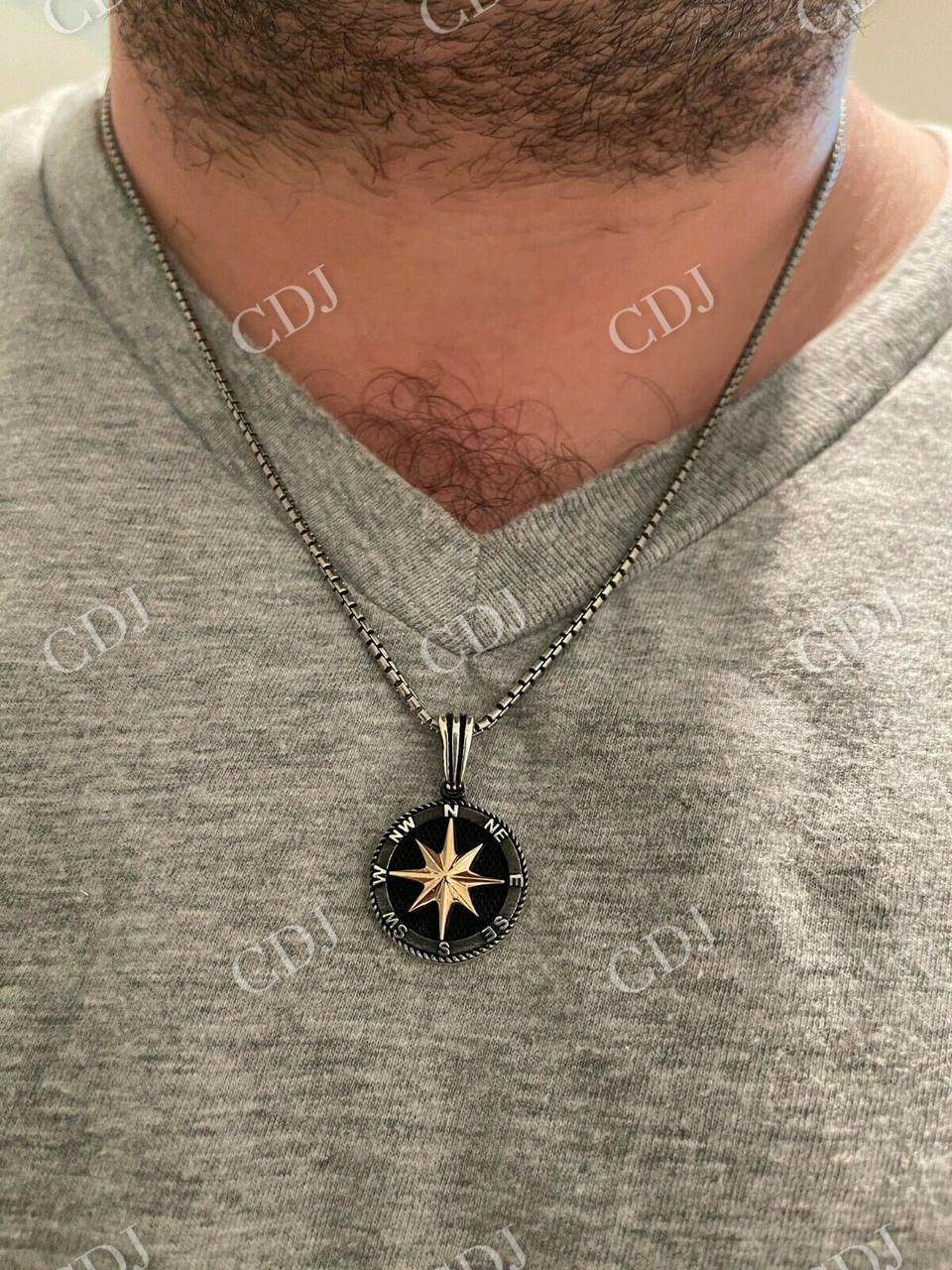 Hip Hop Navigation Star Compass Pendant  customdiamjewel   