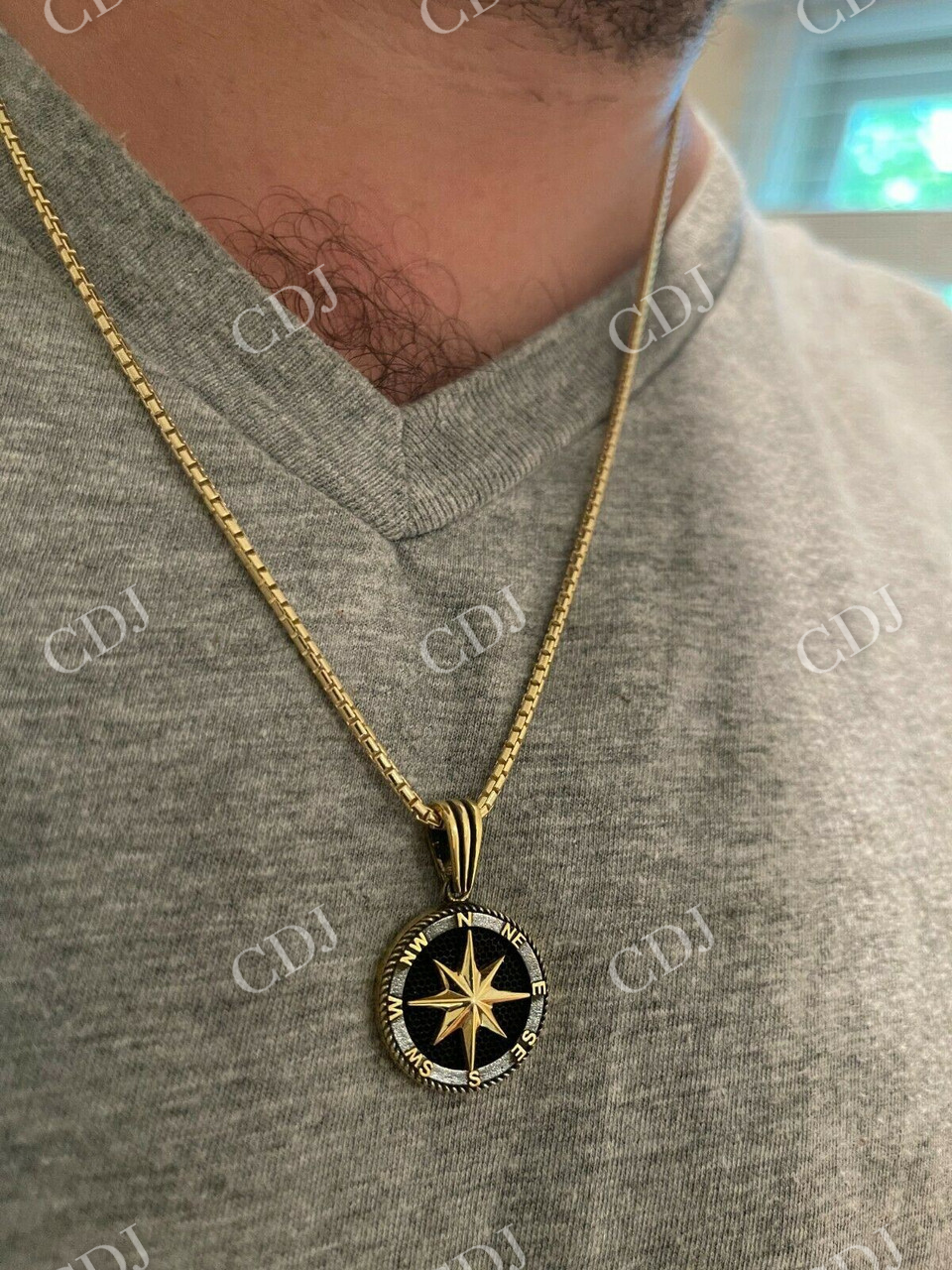 Hip Hop Navigation Star Compass Pendant  customdiamjewel   