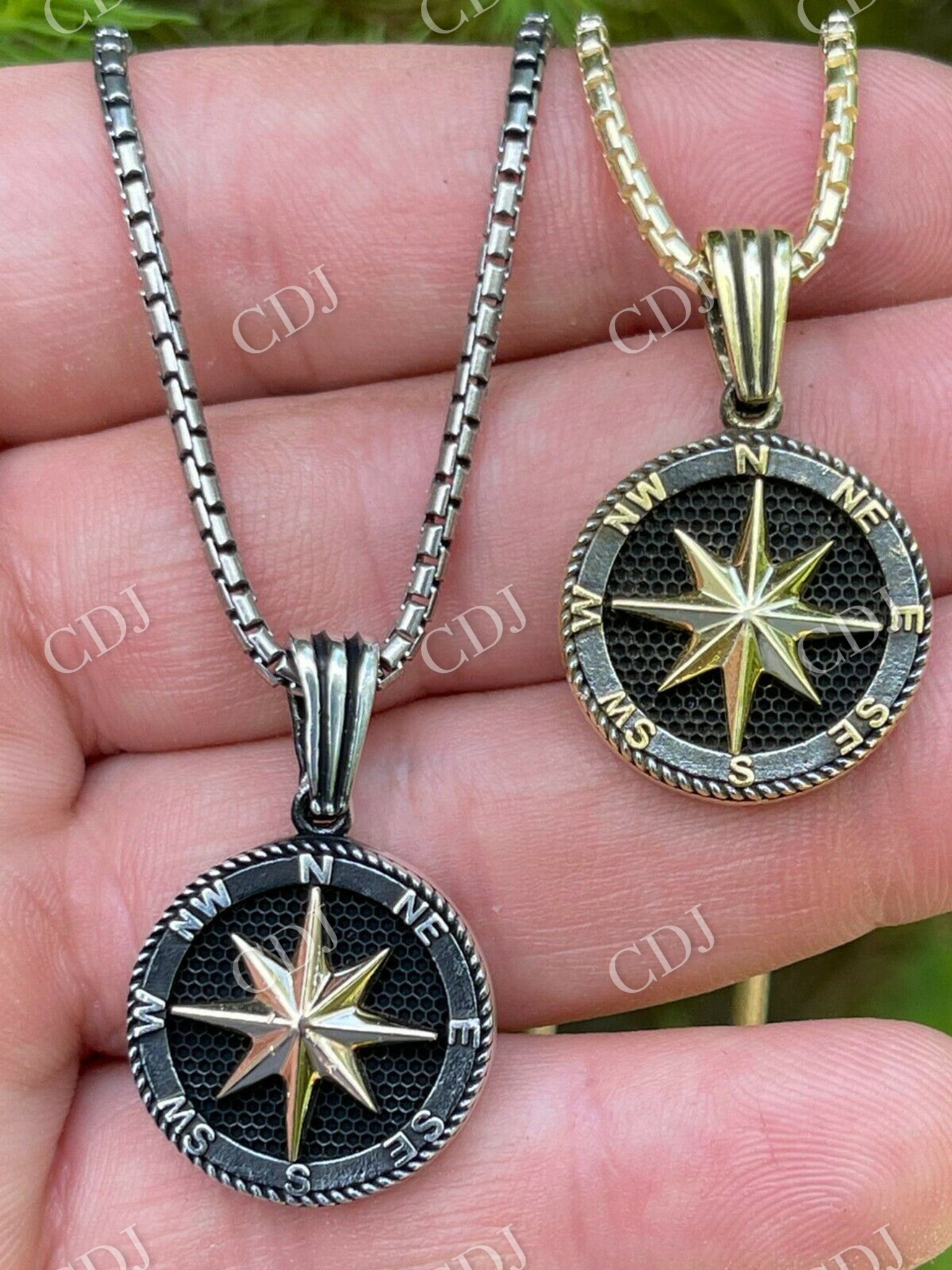 Hip Hop Navigation Star Compass Pendant  customdiamjewel   