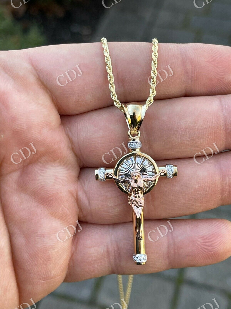 Hip Hop Cross Jesus Diamond Pendant  customdiamjewel   