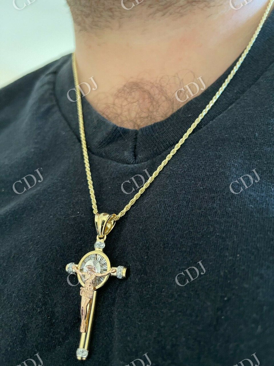 Hip Hop Cross Jesus Diamond Pendant  customdiamjewel   