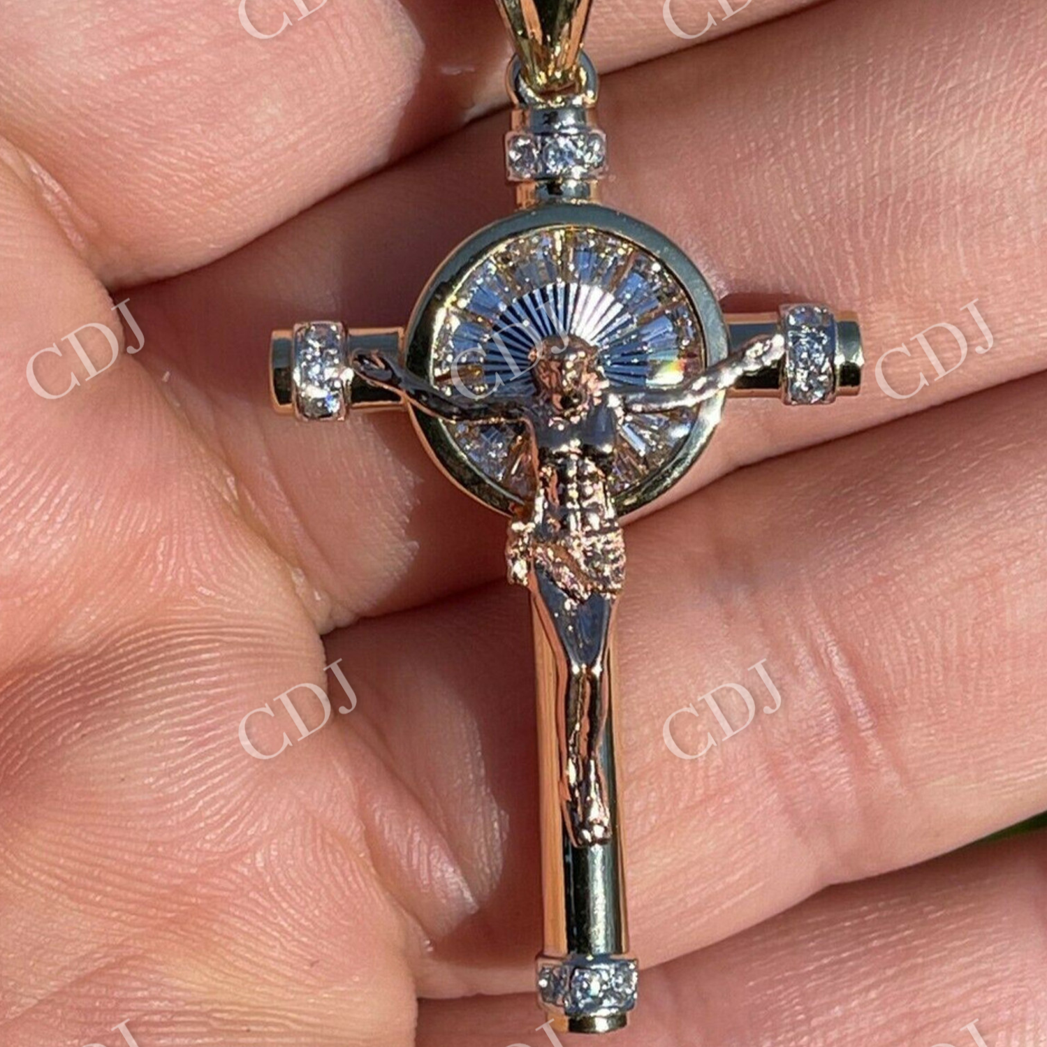 Hip Hop Cross Jesus Diamond Pendant  customdiamjewel   