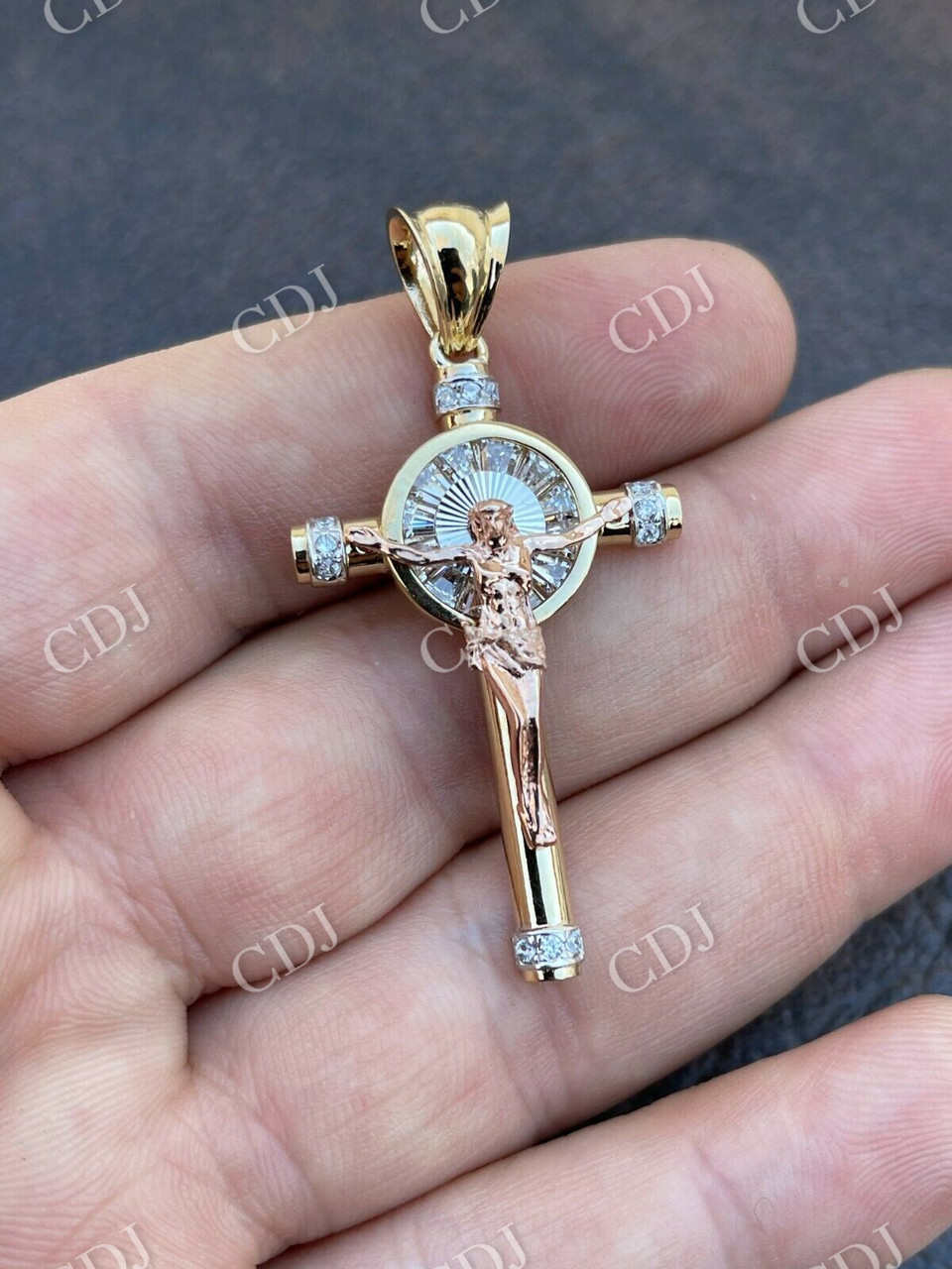 Hip Hop Cross Jesus Diamond Pendant  customdiamjewel   