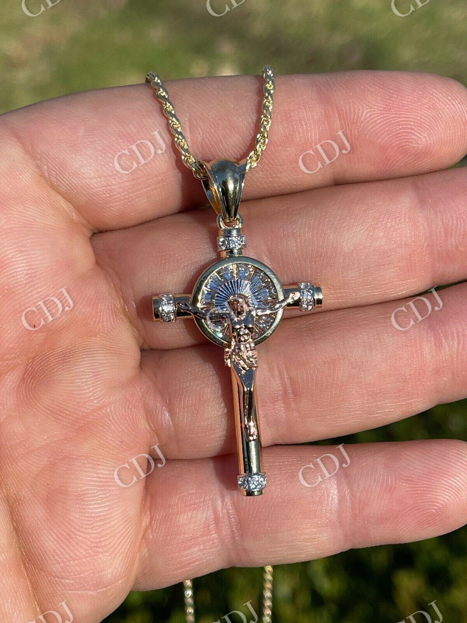 Hip Hop Cross Jesus Diamond Pendant  customdiamjewel   