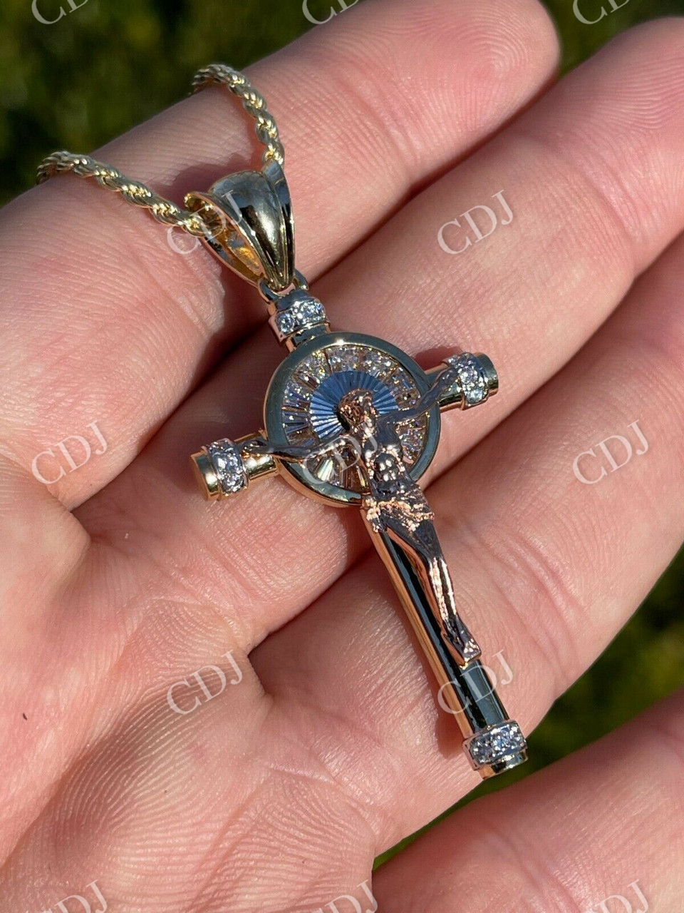 Hip Hop Cross Jesus Diamond Pendant  customdiamjewel   