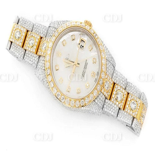 Rolex Lab Grown Diamond Watch Billing Stainless Steel Watch Date Just Watch 24.66 CTW (Approx)  customdiamjewel   