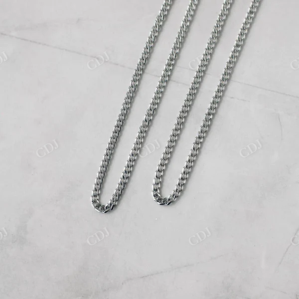 Silver Plated Miami Cuban Link Chain Necklace  customdiamjewel   