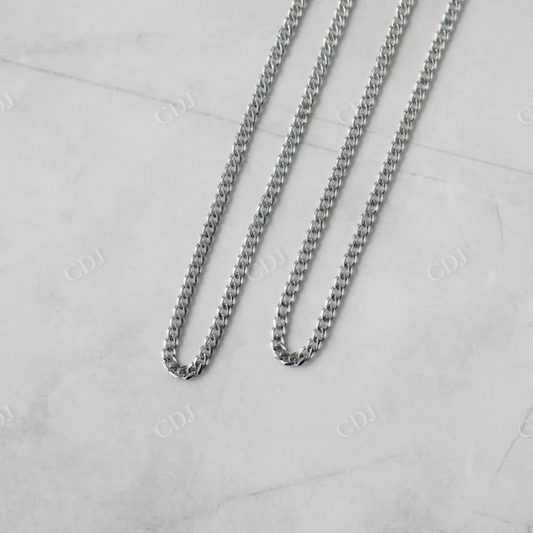 Silver Plated Miami Cuban Link Chain Necklace  customdiamjewel   