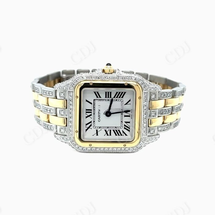 Cartier Two Tone Quartz Movement Diamond Watch  customdiamjewel   