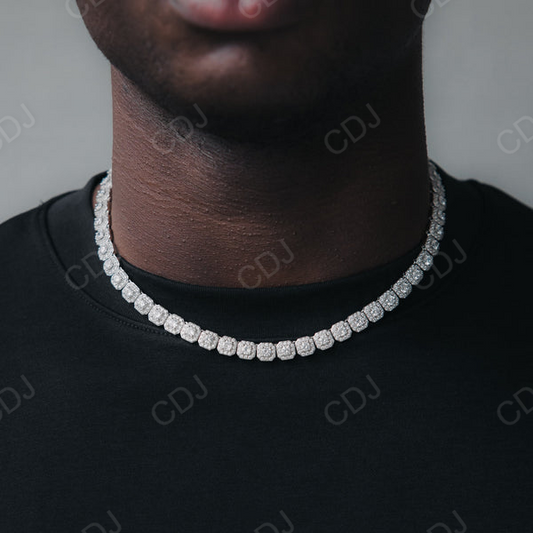 Micro Pave Diamond Hip Hop Tennis Chain Necklace  customdiamjewel   